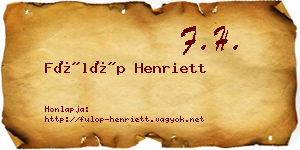 Fülöp Henriett névjegykártya