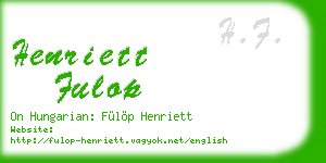 henriett fulop business card